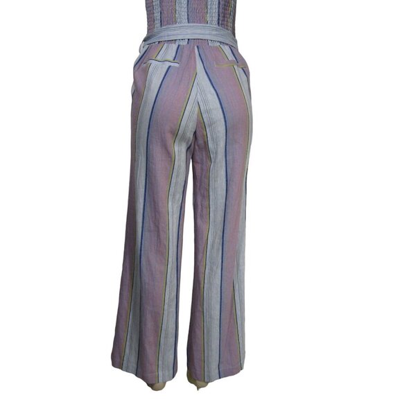 CHASER NWT Striped Linen Blend Jumpsuit Boho Beach Coastal Retro Festival M - Picture 6 of 11